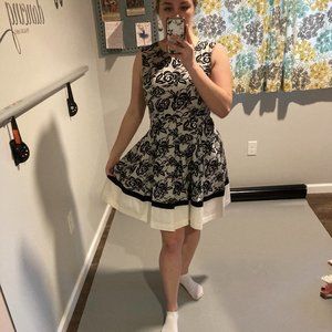 Black and White Lace Floral Dress